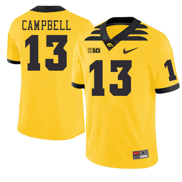 Men #13 Drew Campbell Iowa Hawkeyes College Football Jerseys Stitched-Gold